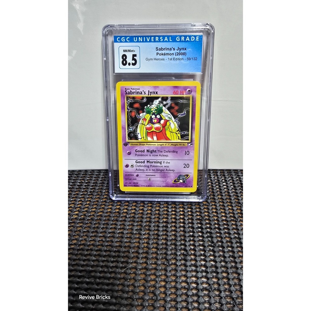 Pokémon Gym Heroes Non-Holo 1st Edition Sabrina's‎ Jynx 59/132 CGC Graded 8.5 NM